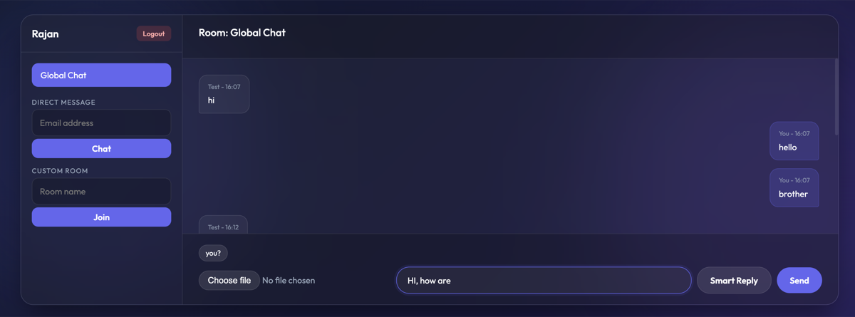 ChatApp real-time preview