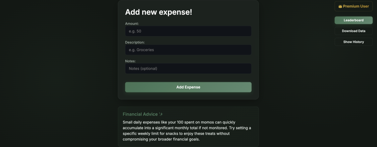 ExpensAI finance app preview